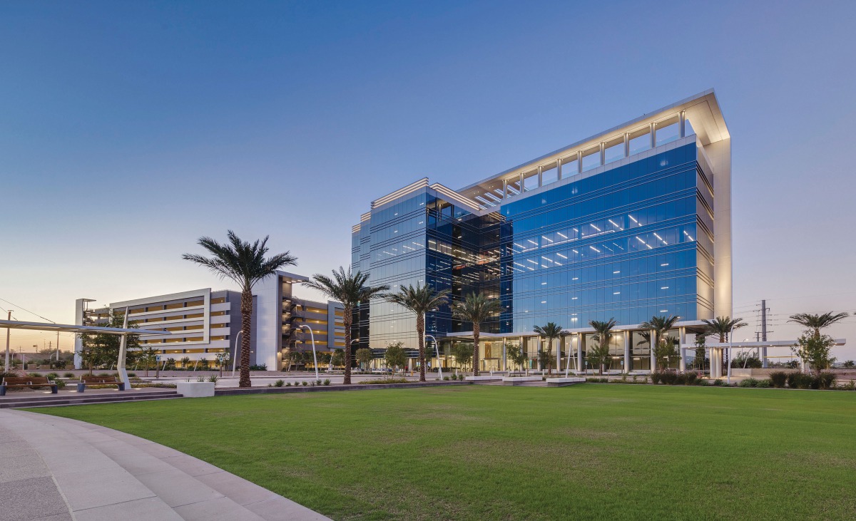 A view of The Grand 2 at Papago Park Center in Tempe, Arizona, US.