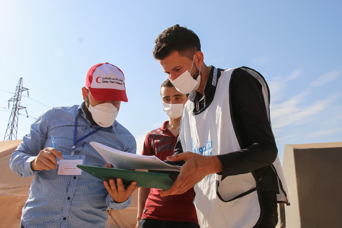 QRCS  staff monitoring the polio vaccination campaign in Syria. 