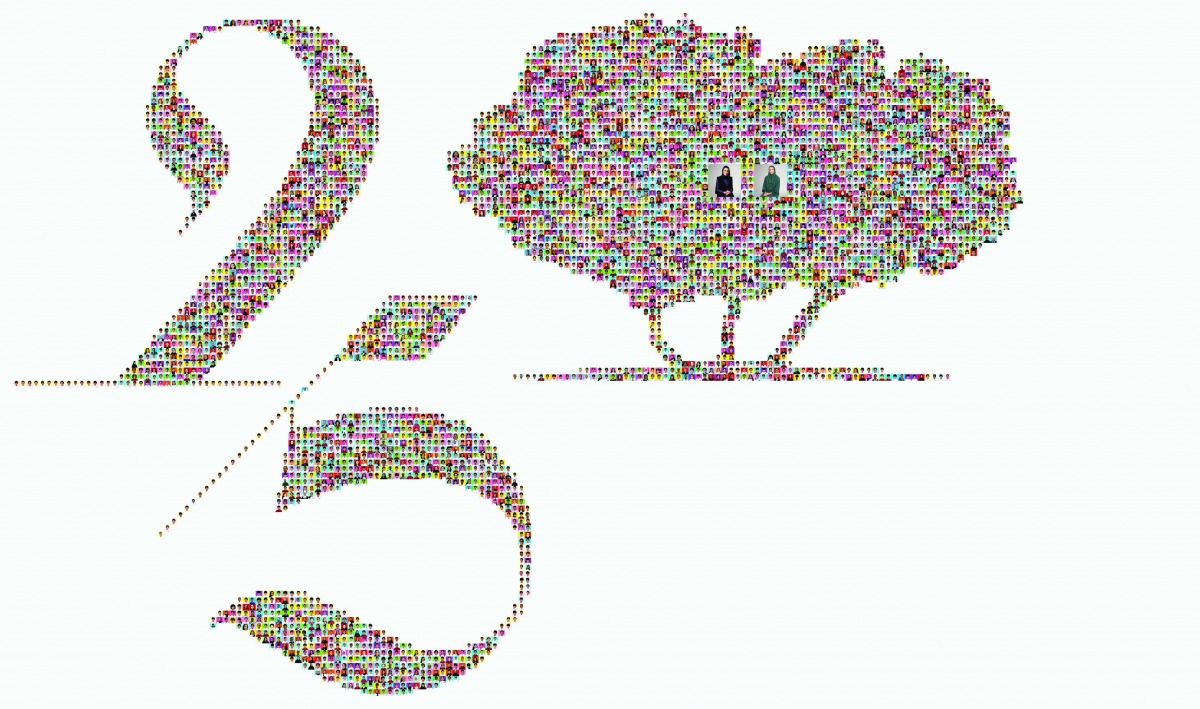 Mosaic image of H H Sheikha Moza bint Nasser and H E Sheikha Hind bint Hamad Al Thani with QF students reflects an enduring commitment to investing in youth.
