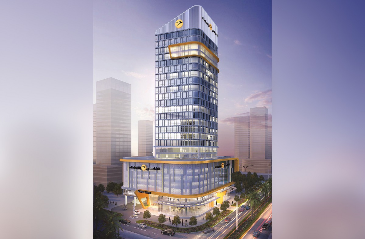 A computer-generated image of al khaliji Tower in Lusail Tower.