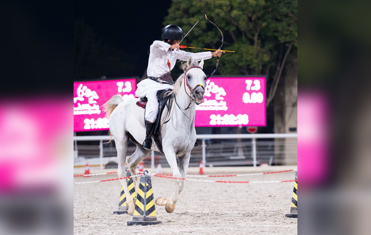 A horseback archer in action. 