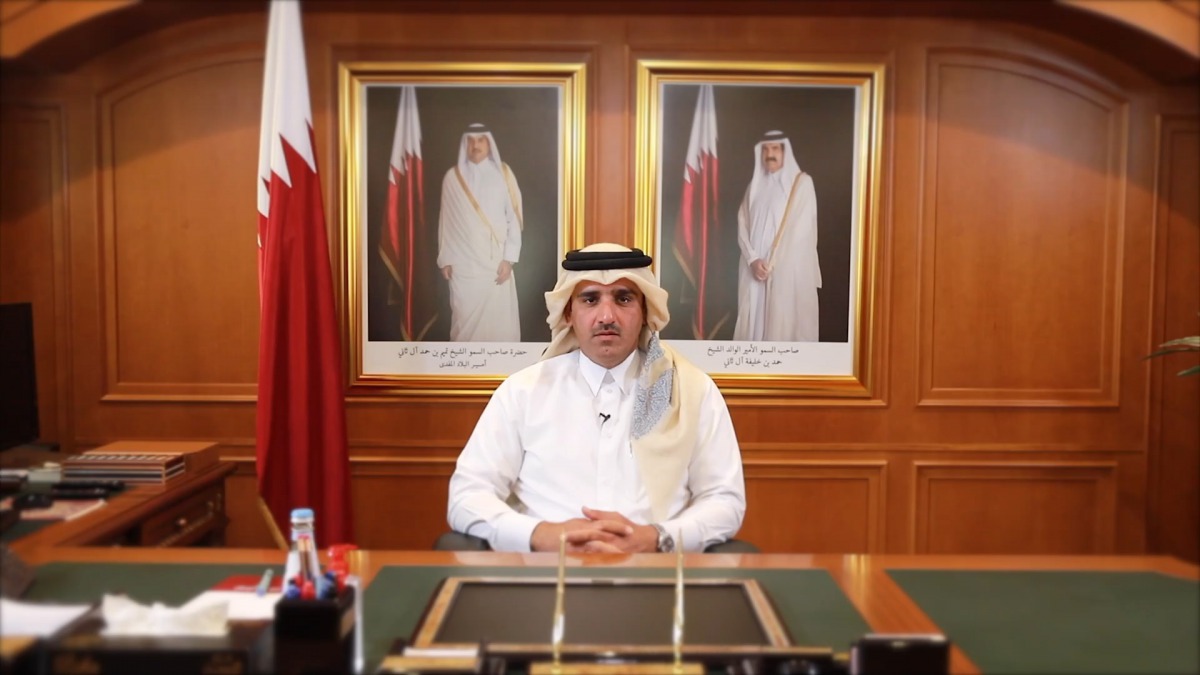 President of the Administrative Control and Transparency Authority (ACTA) H E Hamad bin Nasser Al Misnad, participating in the webinar.