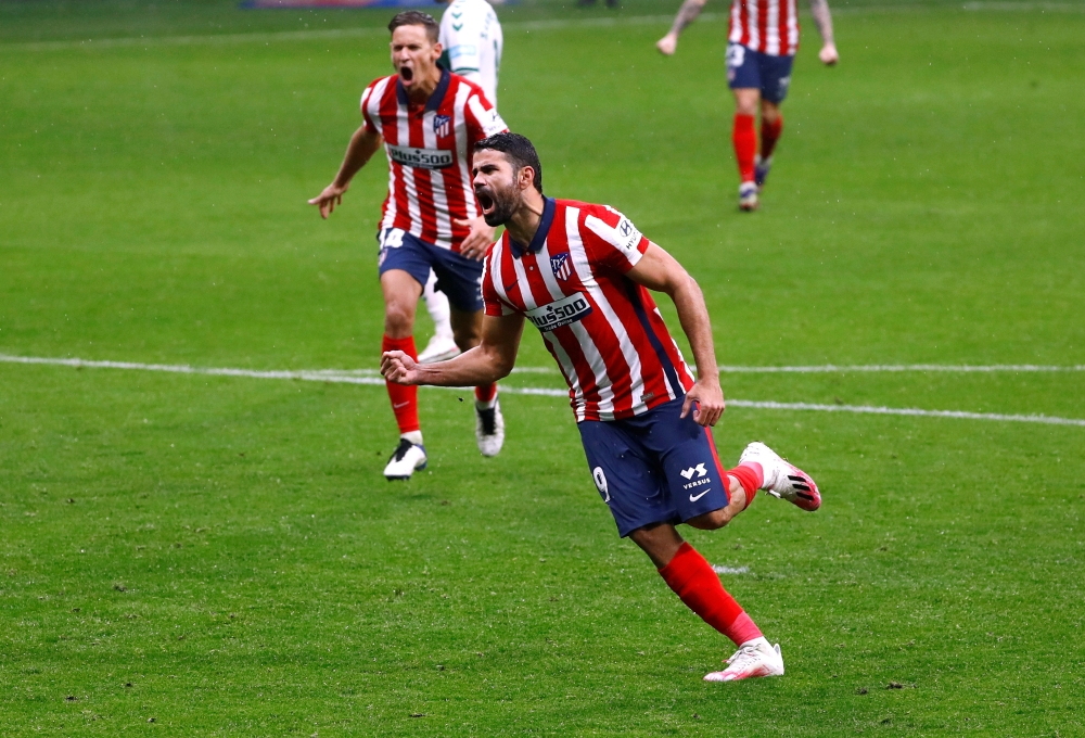 Atletico Madrid's Diego Costa celebrates scoring their third goal REUTERS/Juan Medina/File Photo