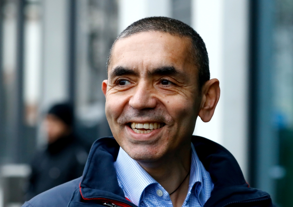 CEO and co-founder of BioNTech, Ugur Sahin, answers journalists' questions after the European Medicines Agency (EMA) approved its COVID-19 vaccine, at the company headquarters in Mainz, Germany December 22, 2020. Reuters/Ralph Orlowski/File Photo