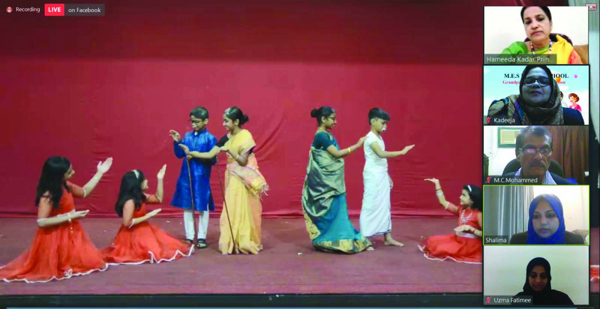 Students of MES Indian School performing during the Grandparents Day event.