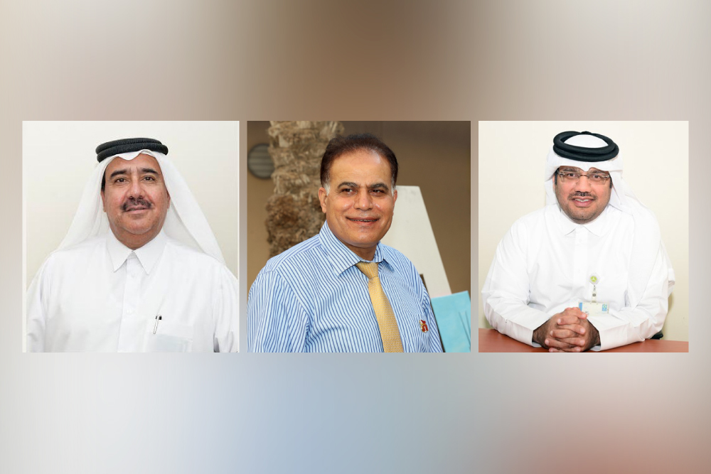 FROM LEFT: Dr. Mohamed Salem Al Hassan, Dr. Abdelhamid Afana, and Dr. Majid Al Abdullah
