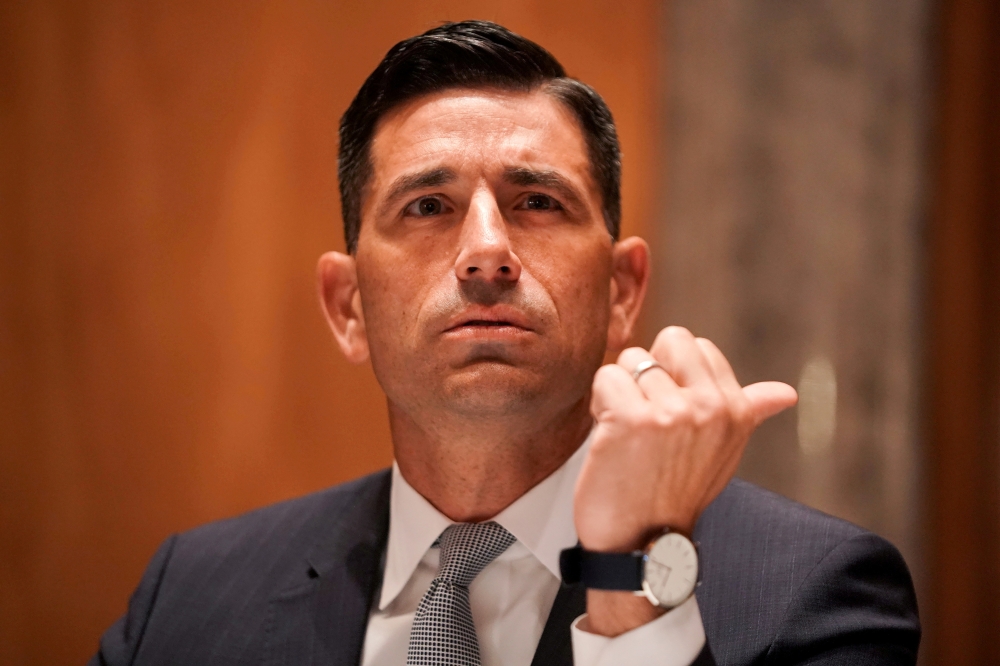 Acting Secretary of Homeland Security Chad Wolf before he testifies before the Senate Homeland Security and Governmental Affairs Committee during his confirmation hearing on Capitol Hill in Washington, U.S., September 23, 2020. Greg Nash/Pool via Reuters/