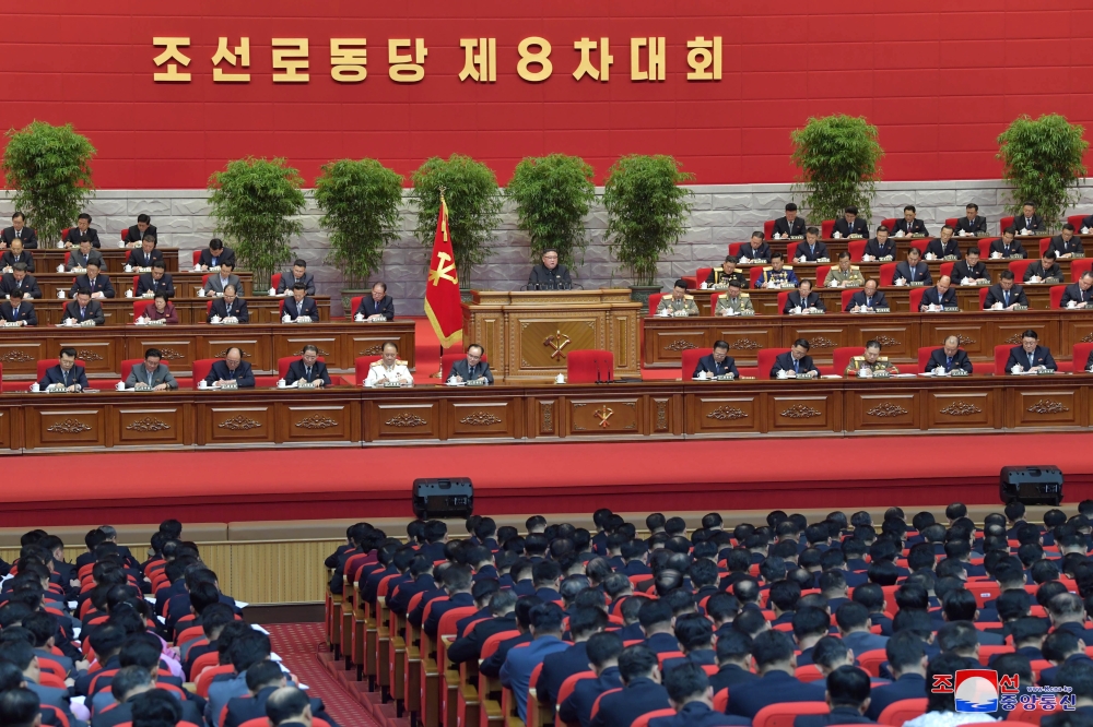 North Korean leader Kim Jong Un attends the 8th Congress of the Workers' Party in Pyongyang, North Korea, in this photo supplied by North Korea's Central News Agency (KCNA) on January 13, 2021. KCNA/via REUTERS