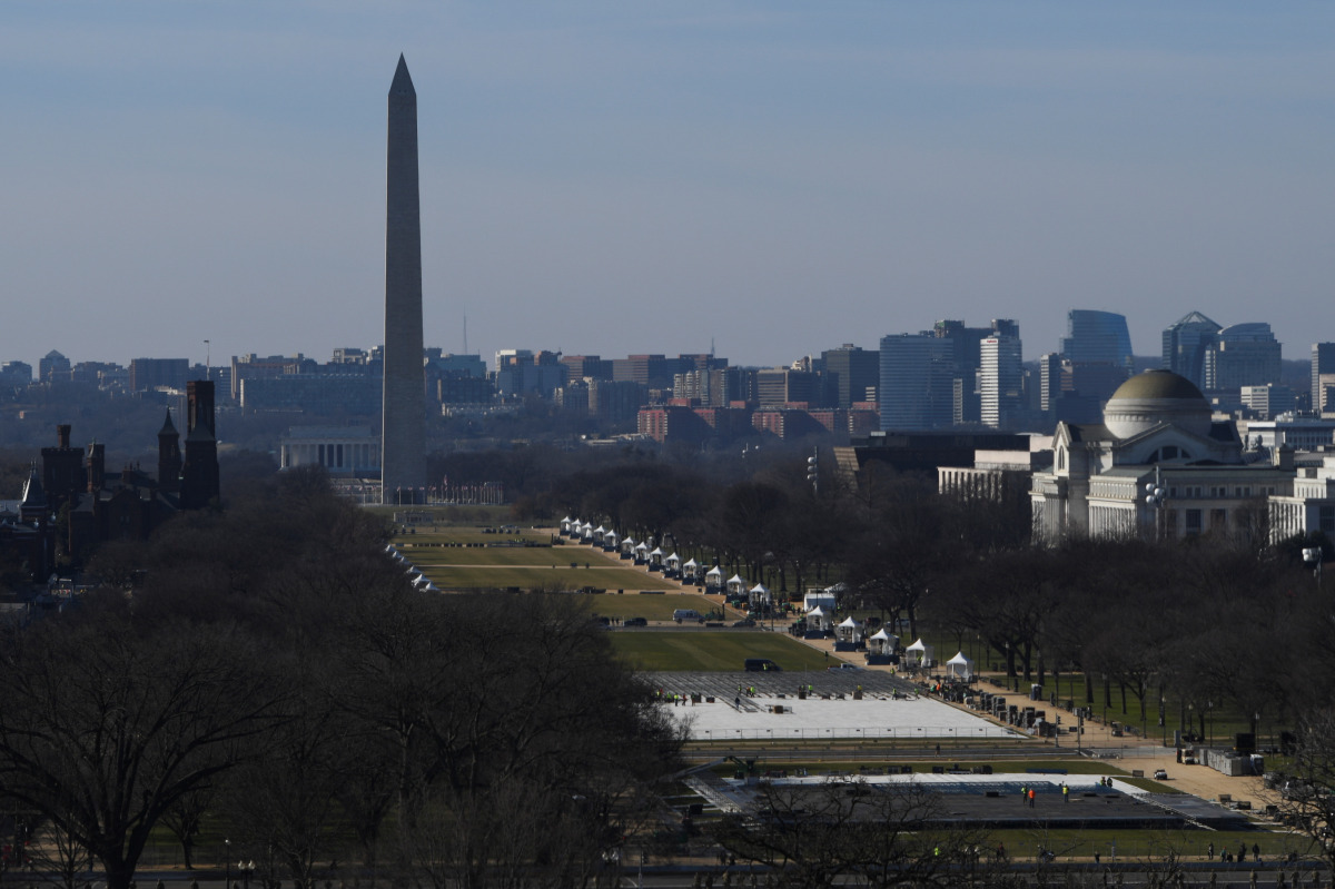 A general view of the Washington Monument in Washington, U.S., January 14, 2021. REUTERS/Brandon Bell
