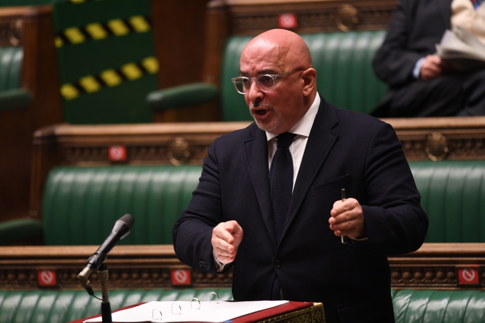 Minister for COVID Vaccine Deployment Nadhim Zahawi speaks at the House of Commons in London, Britain January 11, 2021. UK Parliament/Jessica Taylor/Handout via REUTERS