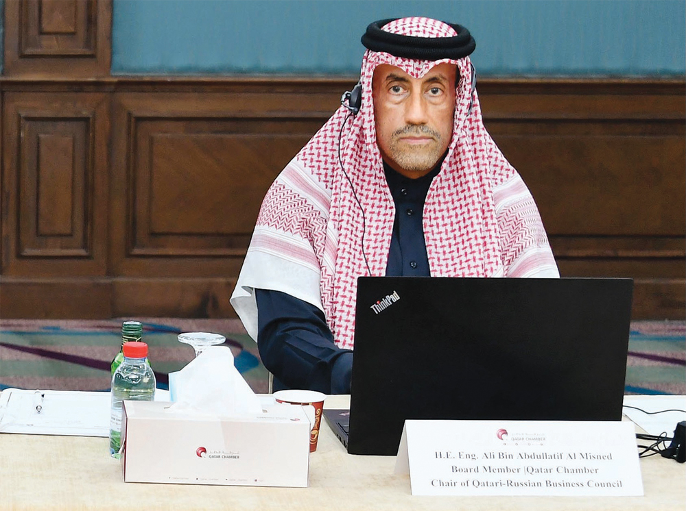 Qatar Chamber Board Member and Chair of Qatari-Russian Business Council Eng. Ali bin Abdullatif Al Misnad during the meeting. 