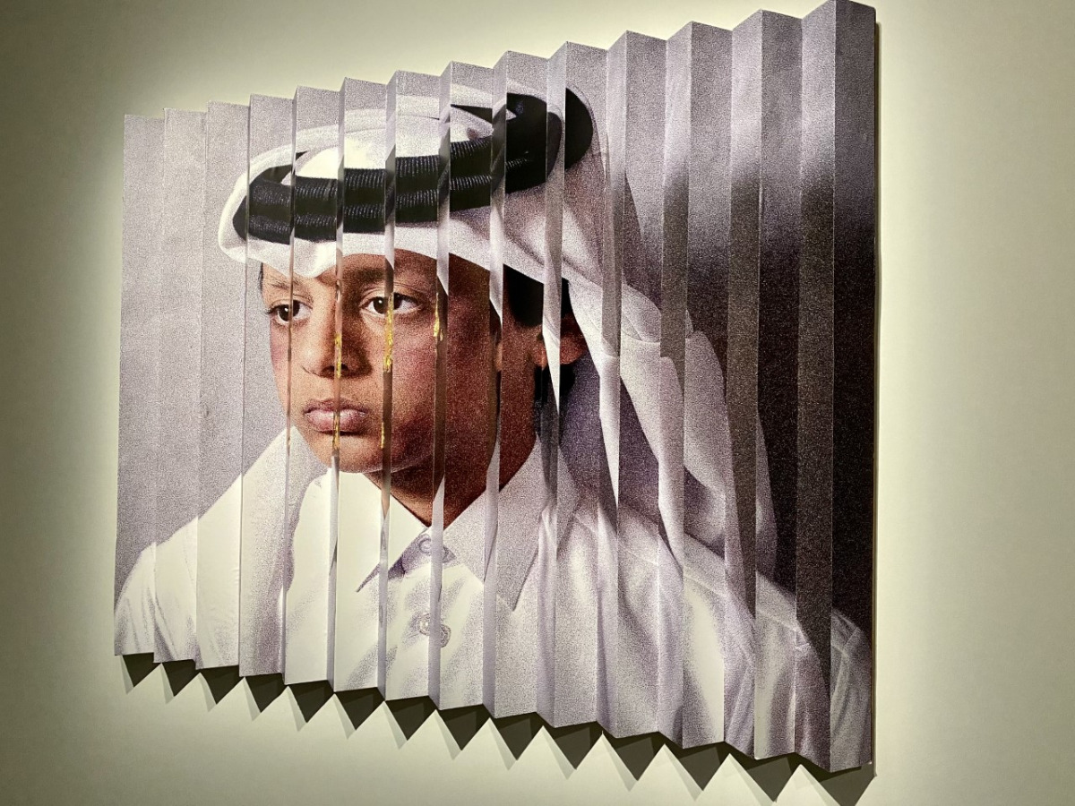 One of the artworks on show at “Grey Times” exhibition at Doha Fire Station. Pic: Raynald C Rivera / The Peninsula