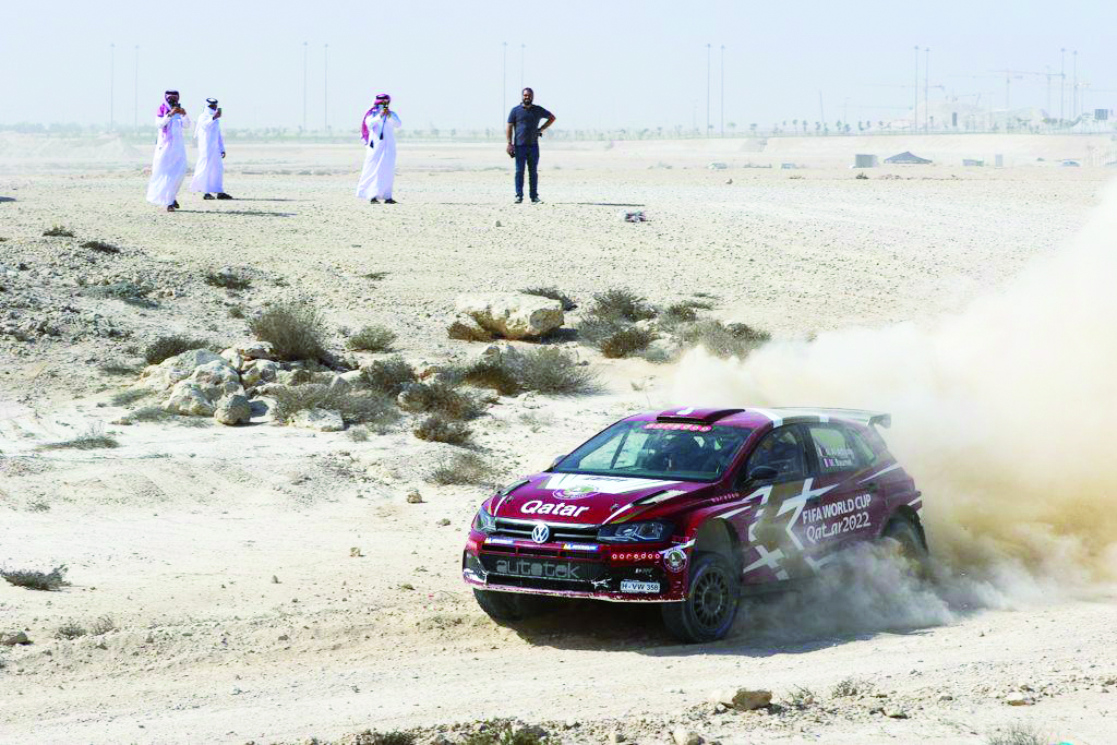 Nasser Saleh Al Attiyah tests his VW before the Qatar International Rally