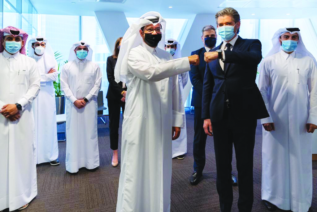 Media City Qatar CEO Mohammed Badr Al Sada and Euronews CEO Michael Peters during the event.