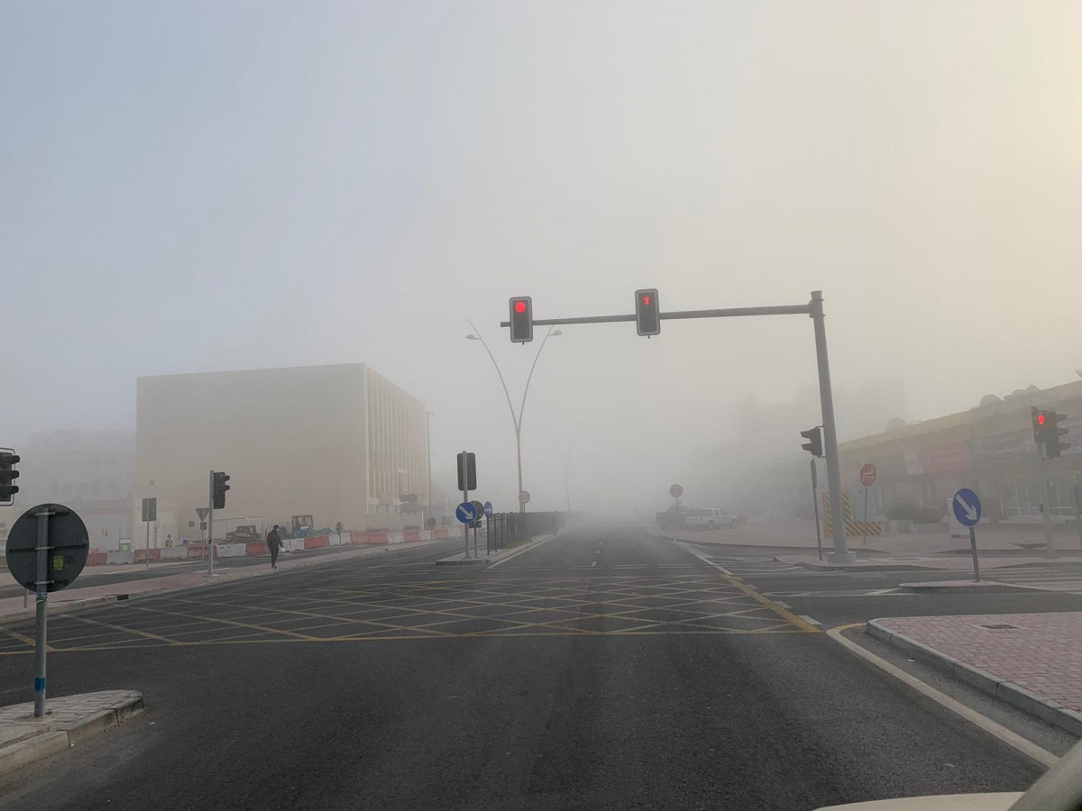 Dense fog as seen in Al Khor today morning, February 4. Photo sent by The Peninsula reader Bashir Ahmed. 