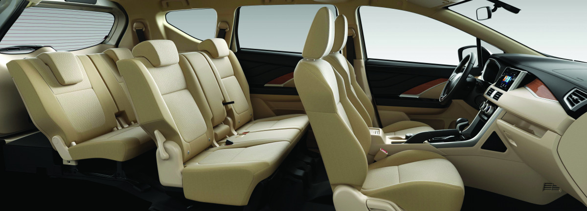 The interior of Mitsubishi Xpander provides plenty of cabin space, storage facilities and smart technologies.  