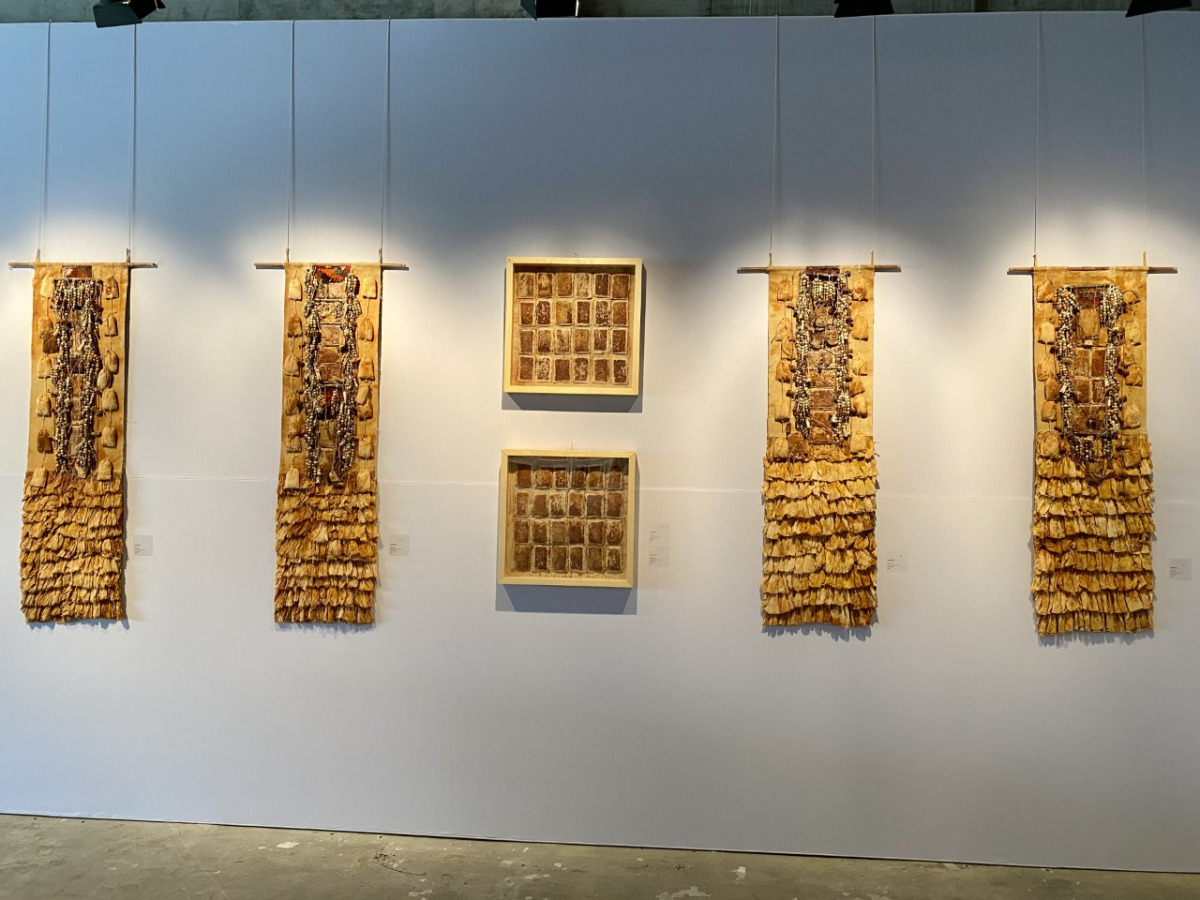 Some of the artworks created by Qatari artist Faraj Daham on display at ‘Precaution’ exhibition which opened on Tuesday at Al Markhiya Gallery at the Fire Station. PIC: Raynald C Rivera / The Peninsula