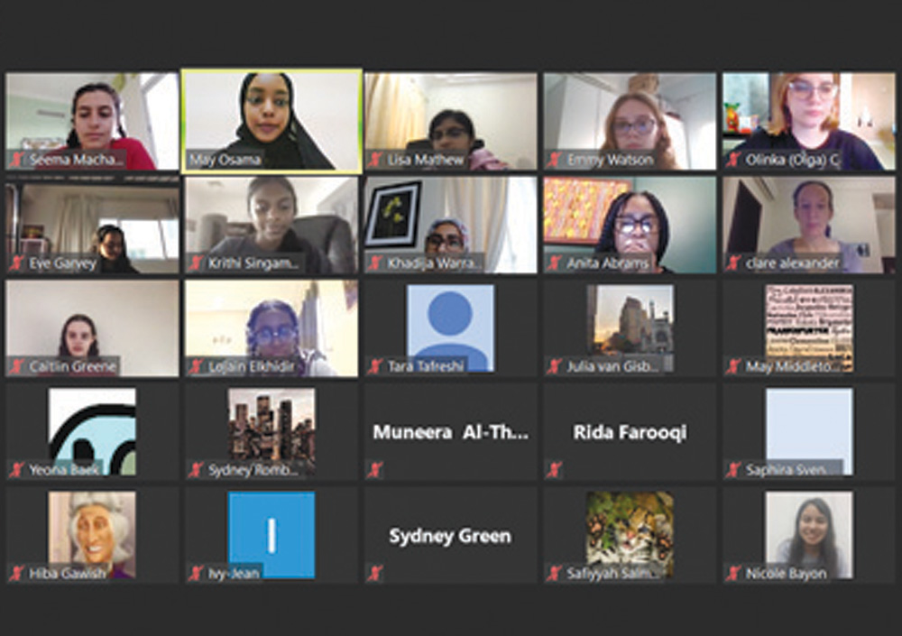 Participants during a virtual workshop held to raise awareness about cervical cancer. 