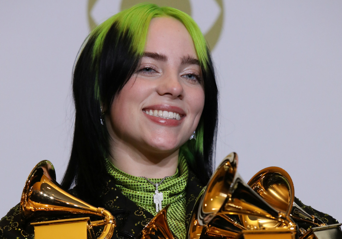 FILE PHOTO: 62nd Grammy Awards - Photo Room- Los Angeles, California, U.S., January 26, 2020 - Billie Eilish poses backstage with her awards to include Song of the Year for 