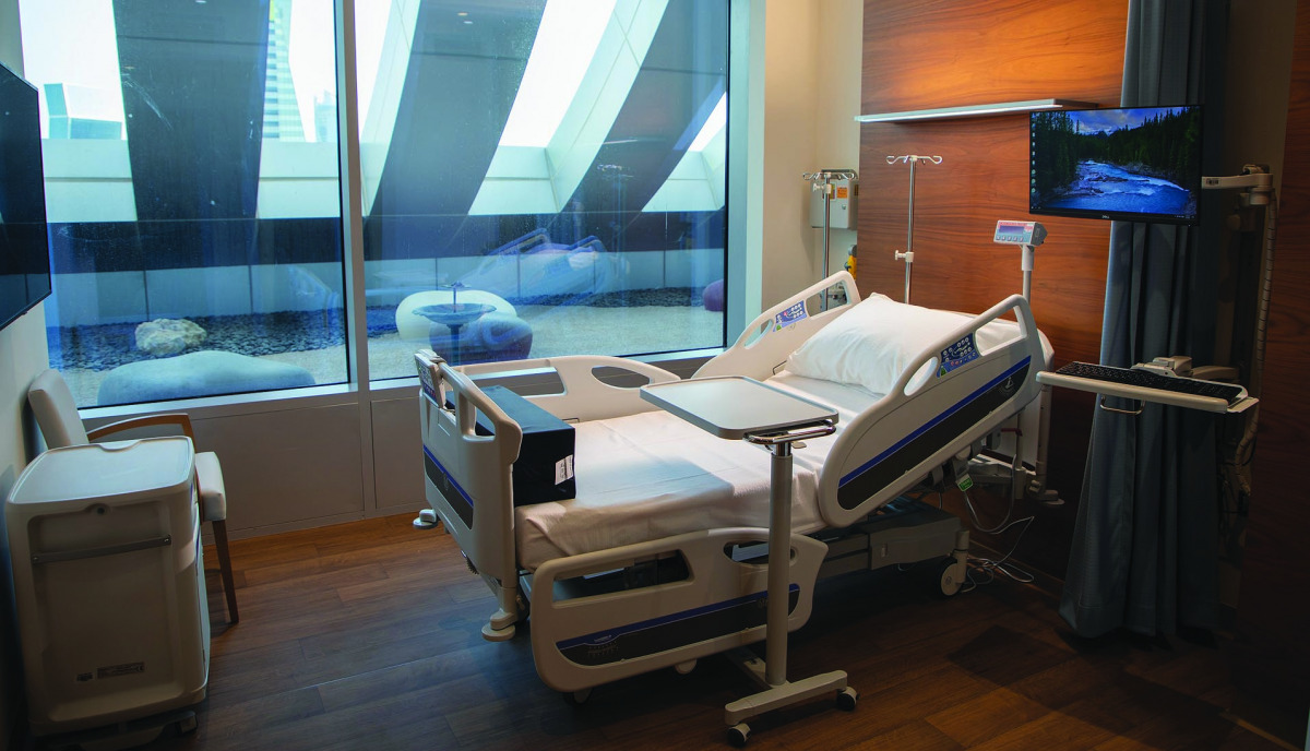 A view of an inpatient room at Alfardan Medical with North-western Medicine.