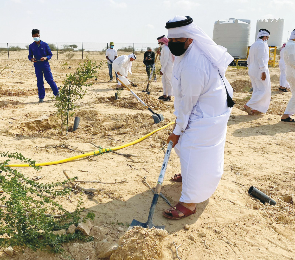The wild plant restoration event organised by Quranic Botanic Garden in Al Nasraniya.
