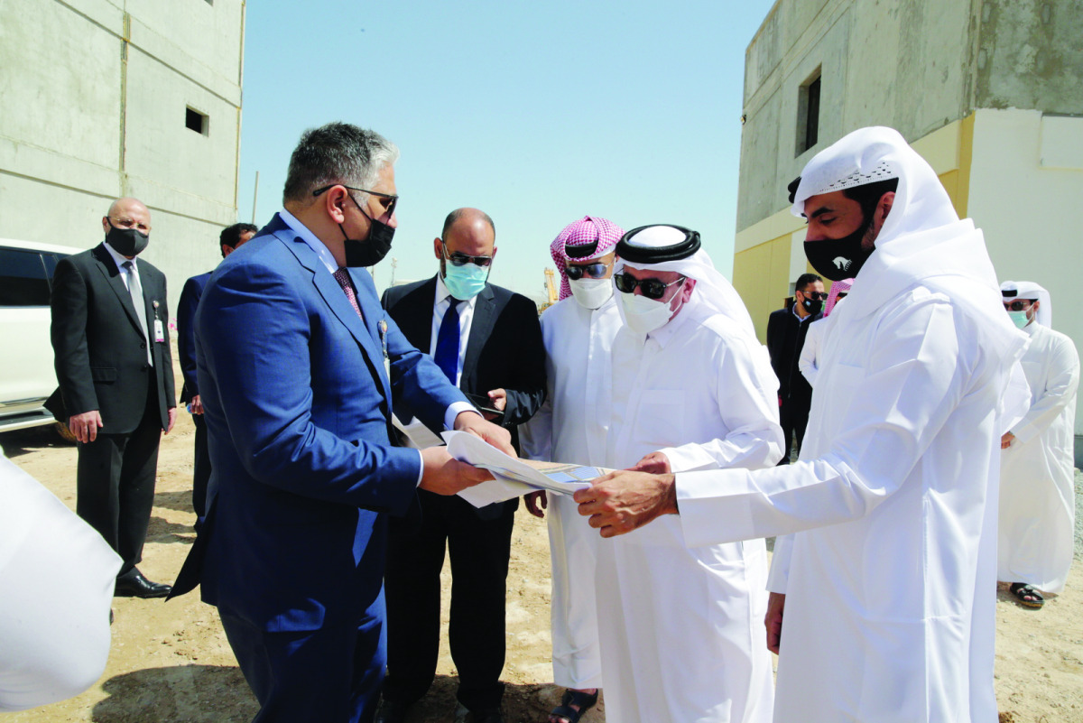 Minister of Transport and Communications H E Jassim Saif Ahmed Al Sulaiti during a tour of the projects of the Public Bus Infrastructure Programme. 