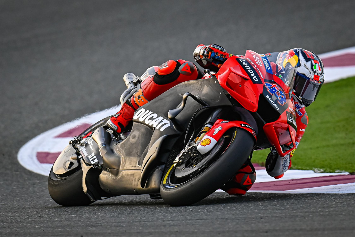 Ducati Lenovo Team rider Jack Miller in action during yesterday's MotoGP Test at Losail International Circuit.  