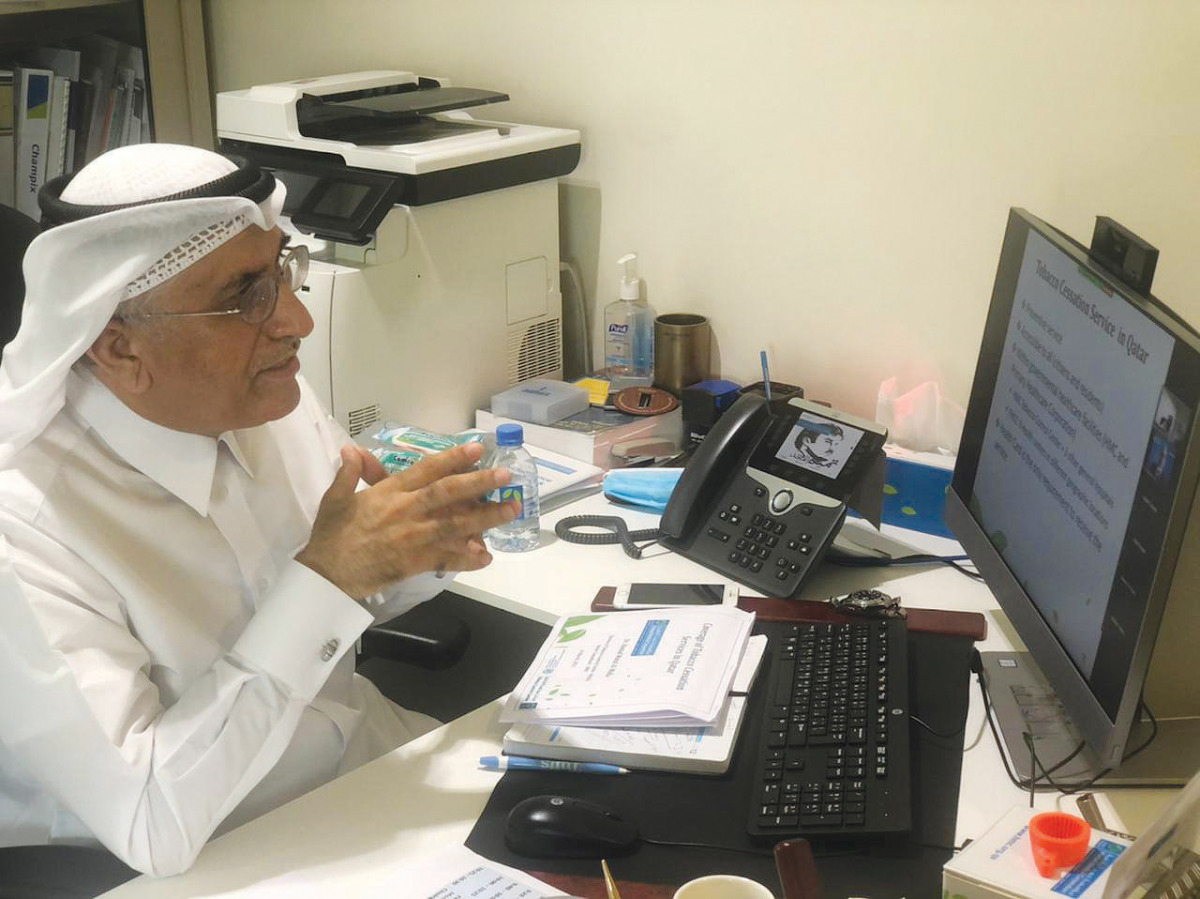 Dr. Ahmad Al Mulla during virtual session on smoking cessation held by the WHO.