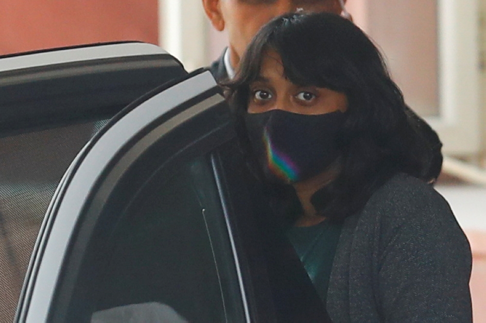 File photo: Disha Ravi, a 22-year-old climate activist, leaves after an investigation at National Cyber Forensic Lab, in New Delhi, India, February 23, 2021. REUTERS/Adnan Abidi/File Photo