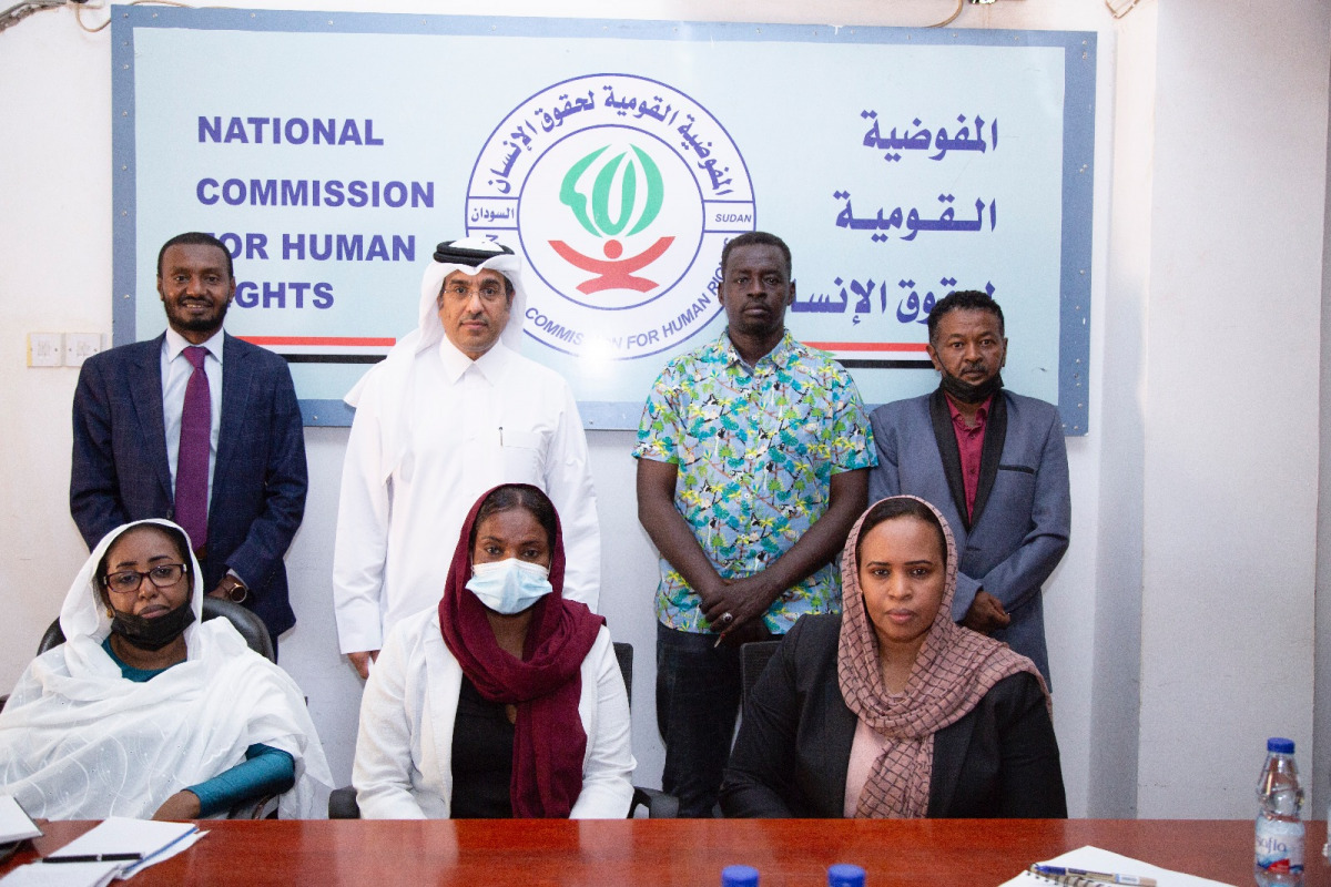 Dr. Ali bin Smaikh Al Marri with leaders of the Steering Committee of the National Human Rights Commission of Sudan.