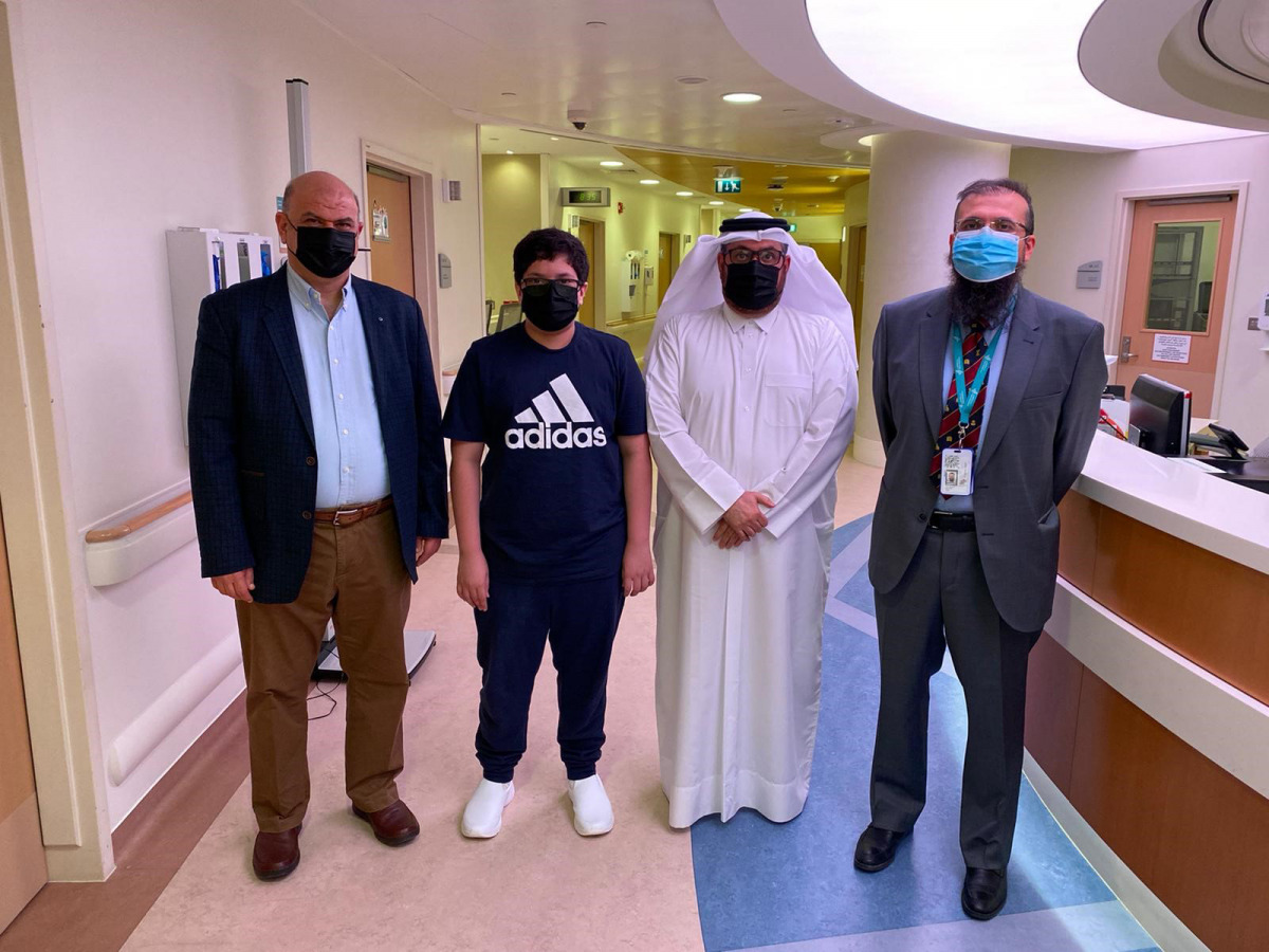From left: Dr Ahmed Mounir, patient M.A,  father of the patient and Dr Talal Ibrahim