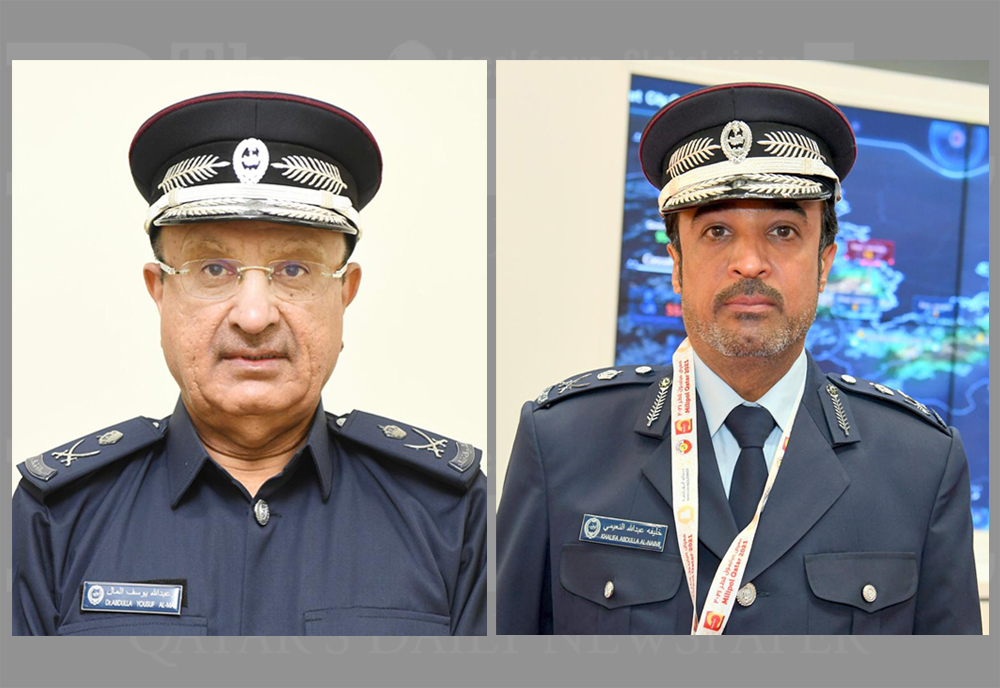 Maj. Gen. Dr. Abdullah Yousef Al Mal (left), Adviser to the Minister of Interior; and Maj. Gen Khalifa Abdullah Al Nuaimi, Director of the National Command Center