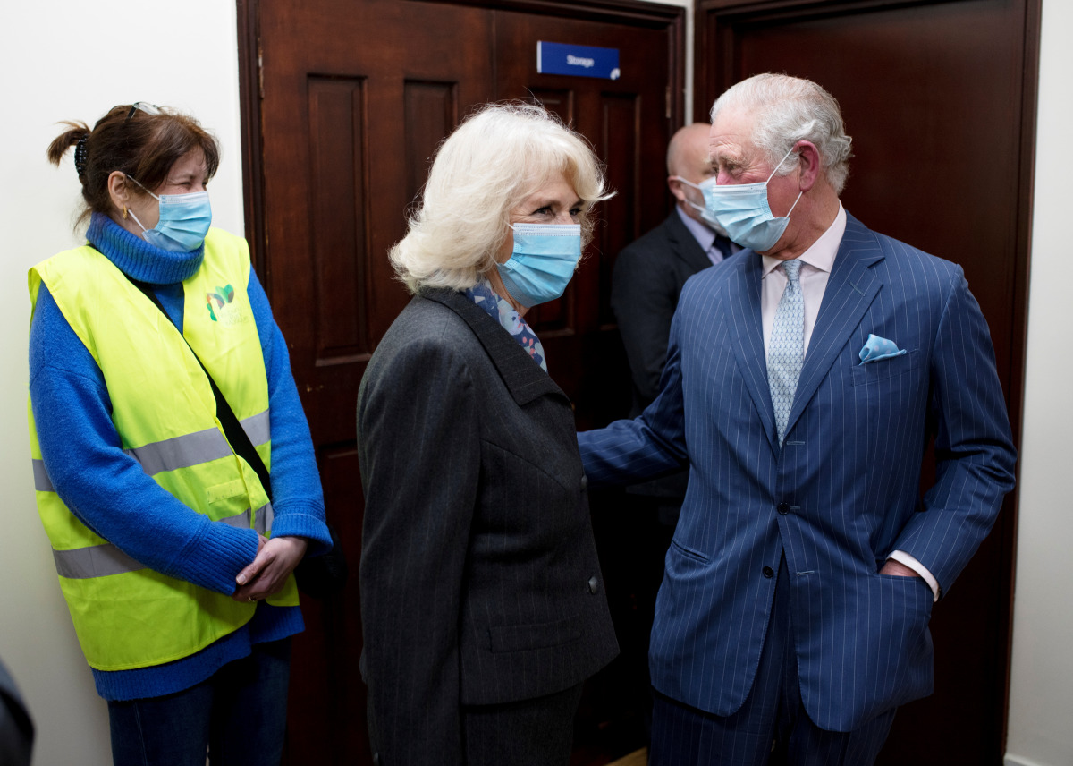 Britain's Prince Charles, Camilla, Duchess of Cornwall, visit a pop-up COVID-19 vaccination centre at the Finsbury Park Mosque, amid the coronavirus disease (COVID-19) pandemic, in London, Britain March 16, 2021. Geoff Pugh/Pool via REUTERS
