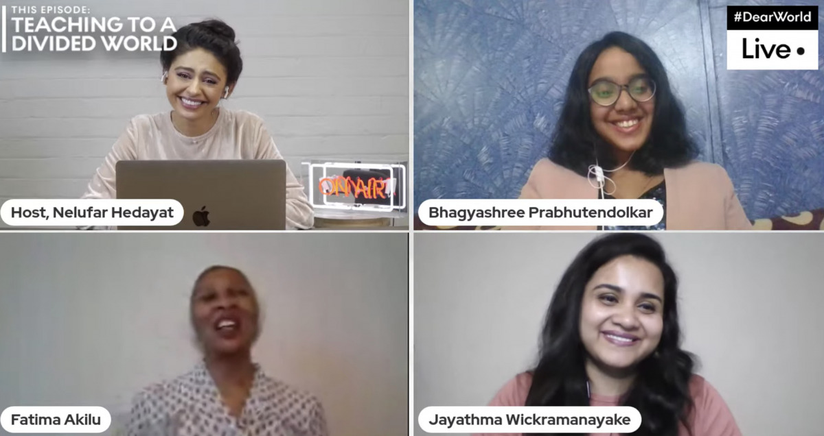 Education activists and speakers during the live discussions. 
