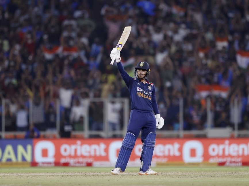  India's Ishan Kishan celebrates his half-century Reuters/Danish Siddiqui
 