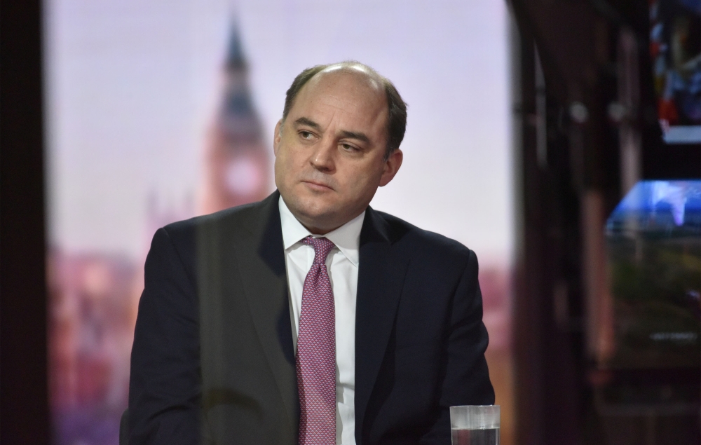 Britain's Defence Secretary Ben Wallace attends BBC TV's The Andrew Marr Show in London, Britain March 21, 2021. Jeff Overs/BBC/Handout via REUTERS