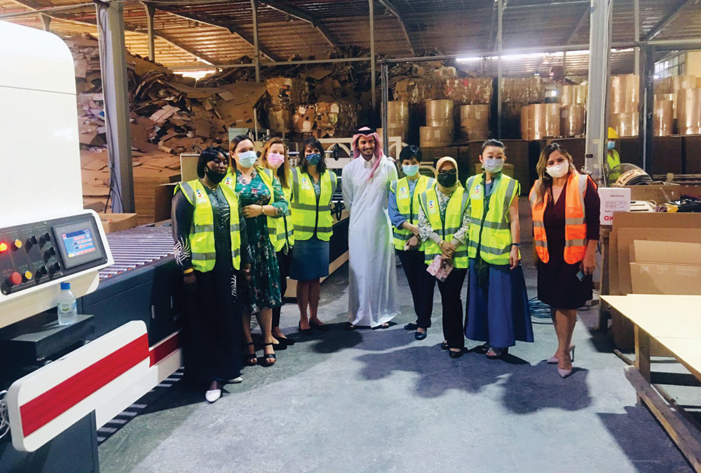 SOHOM members during a tour of Elite Paper Recycling yesterday.