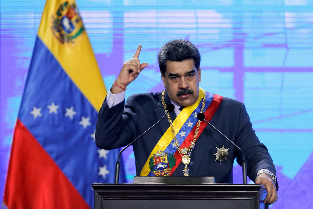 FILE PHOTO: Venezuela's President Nicolas Maduro speaks during a ceremony in Caracas, Venezuela January 22, 2021. REUTERS/Manaure Quintero/File Photo
