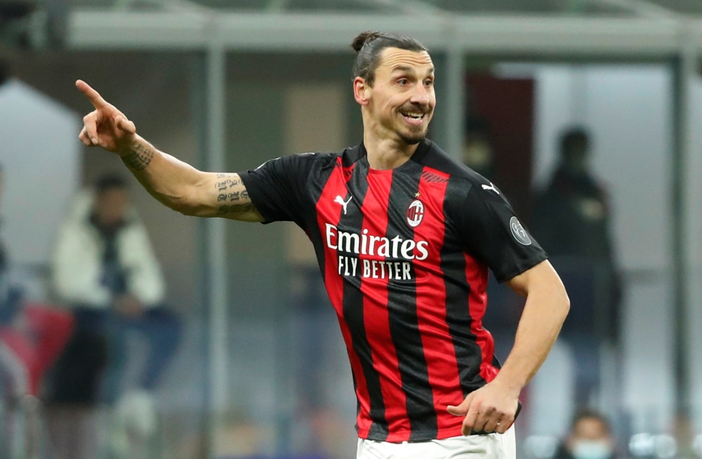 January 9, 2021 AC Milan's Zlatan Ibrahimovic REUTERS/Alessandro Garofalo/File Photo