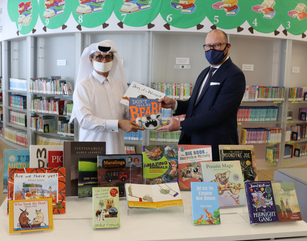 Minister of State H E Dr. Hamad bin Abdulaziz Al Kawari and Australia’s Ambassador to Qatar H E Jonathan Muir during the event