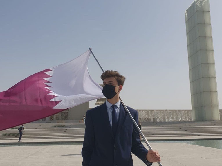 A participant during THIMUN Qatar Conference opening.