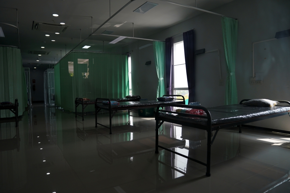 Empty beds are seen inside a field hospital recently set up to fight the spread of the coronavirus disease (COVID-19) as the country deals with a fresh wave of infections after tackling earlier outbreaks, in Bangkok, Thailand, April 10, 2021. Reuters/Athi