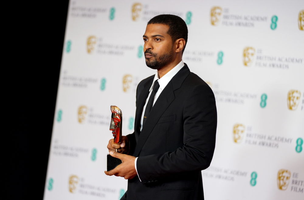 Noel Clarke receives Outstanding British Contribution To Cinema BAFTA award, on the Opening Night show during the 74th British Academy Film Awards in London, Britain, April 10, 2021. BAFTA/Scott Garfitt/Handout via Reuters