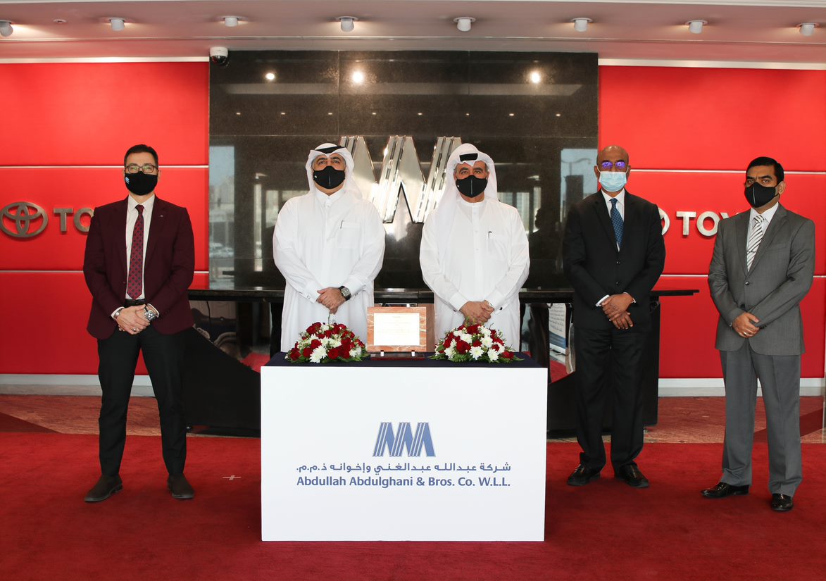 Abdulrahman Abduljaleel Al Abdulghani, AAB Chairman along with Abdulghani Abdullah Al Abdulghani, AAB Vice Chairman, and R.K. Murugan, AAB CEO with other officials in Doha recently. 