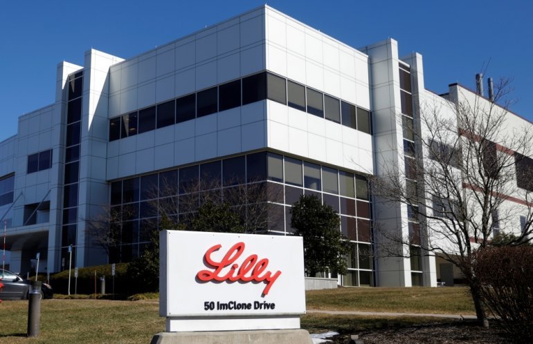 An Eli Lilly and Company pharmaceutical manufacturing plant is pictured at 50 ImClone Drive in Branchburg, New Jersey, March 5, 2021. Picture taken March 5, 2021. REUTERS/Mike Segar