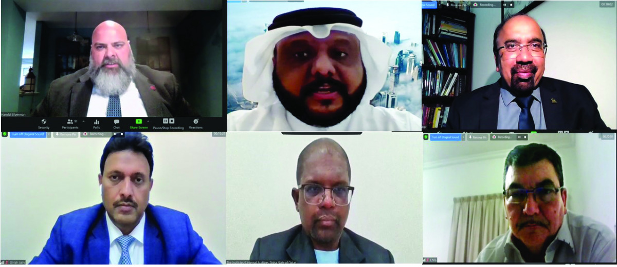 Members of the Institute of Internal Auditors Qatar chapter, during the webinar.