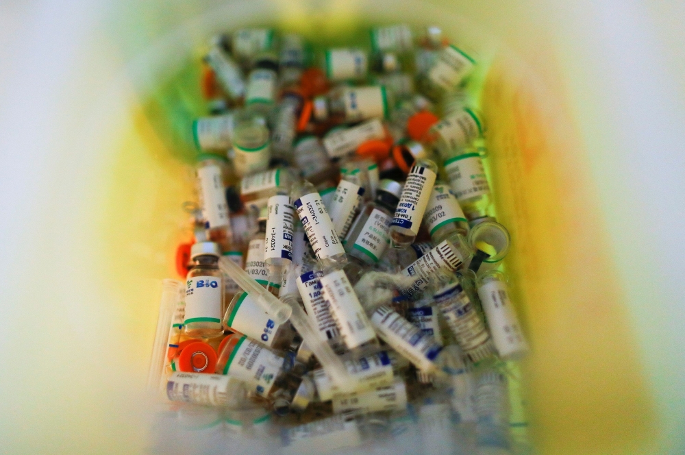 Doses of the Sputnik V (Gam-COVID-Vac) vaccine against the coronavirus disease (COVID-19) are pictured at the Tecnopolis Park, in Buenos Aires, Argentina April 15, 2021. REUTERS/Agustin Marcarian/File Photo