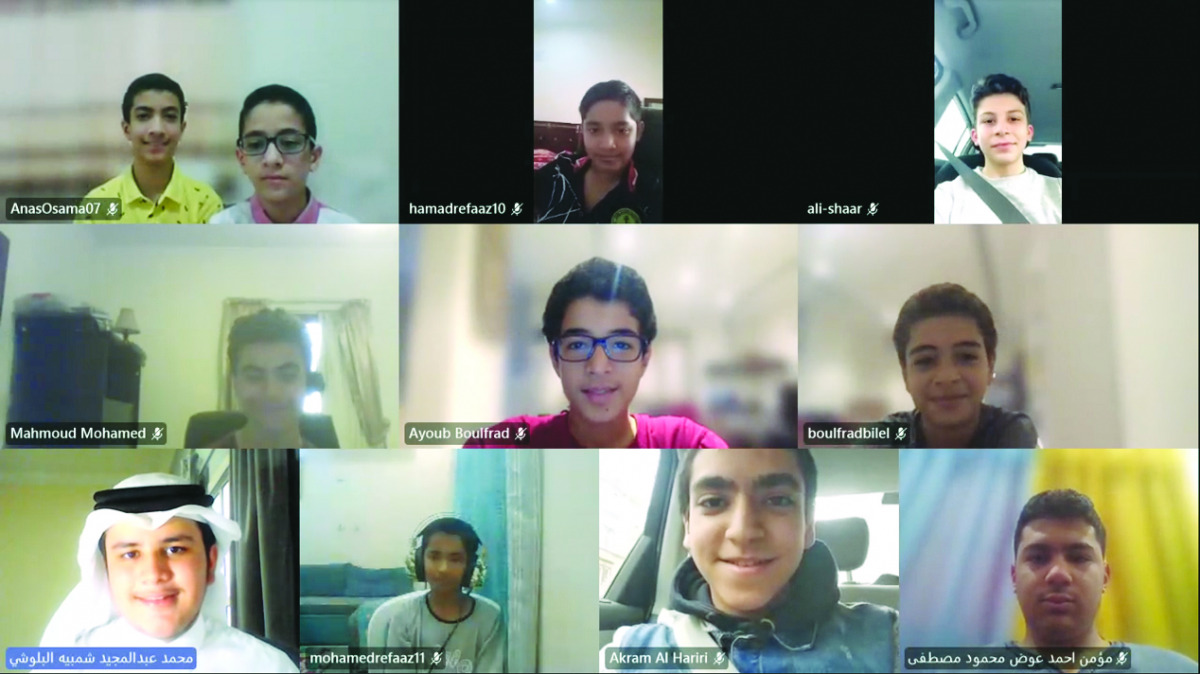 Students during the online programme.