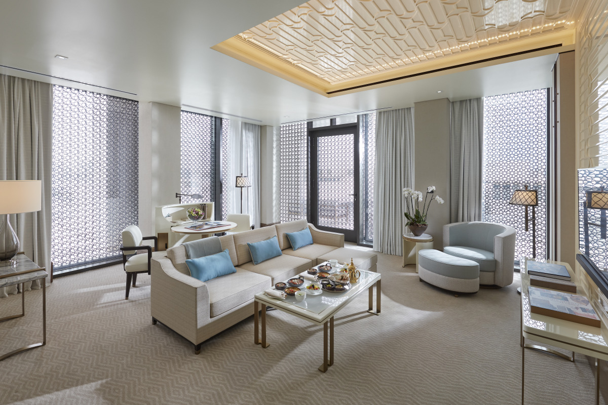 Panoramic suite sitting room.
