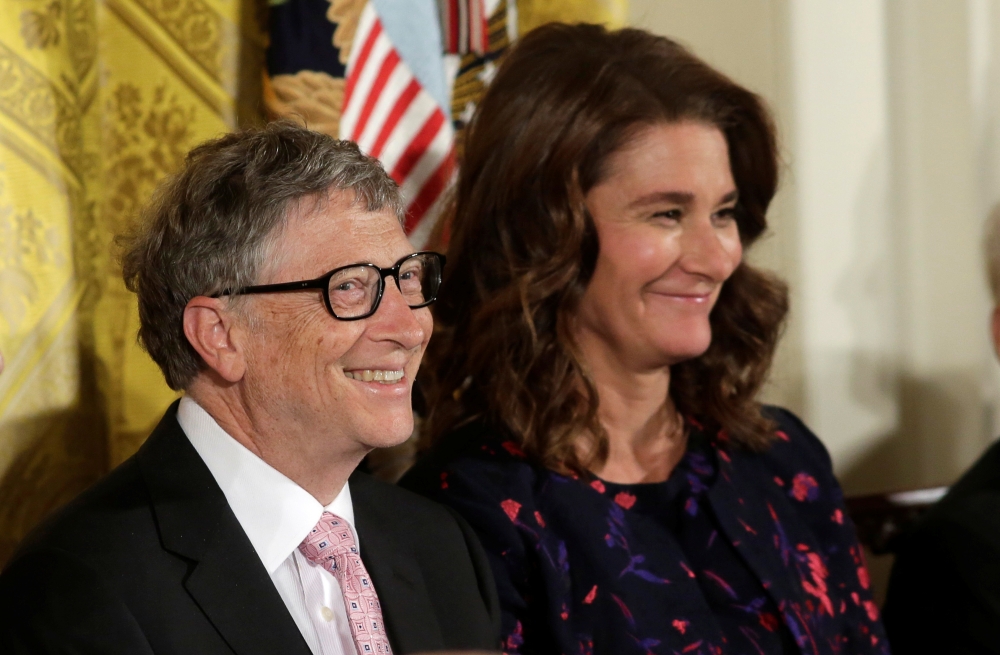 File photo: Bill and Melinda Gates attend the Presidential Medals of Freedom ceremonies in the East Room of the White House in Washington, U.S., November 22, 2016. Reuters/Yuri Gripas/File Photo
